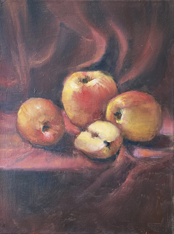 Stillleben, Äpfel, Ölmalerei