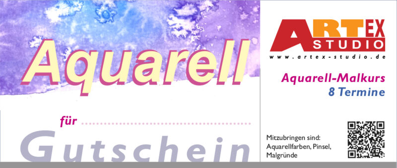 Gutschein für Aquarell Kurs. 8 Termine je 2,5 Stunden